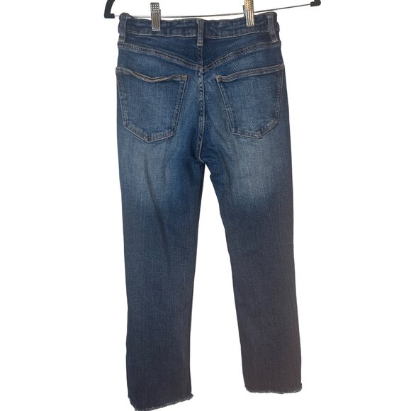 2/$30 ZARA Womens Size 2 Distressed Hem Straight Leg Jeans - Picture 3 of 12
